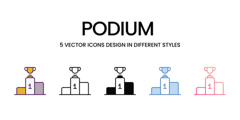 Podium  Icons different style vector stock illustration