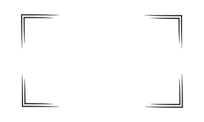 Black simple line border frame isolated with background. 123.