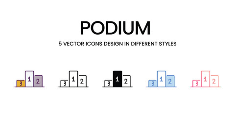 Podium  Icons different style vector stock illustration
