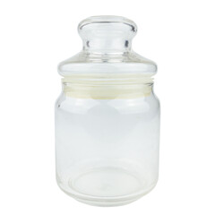 Clear Glass Jar Isolated on White Background