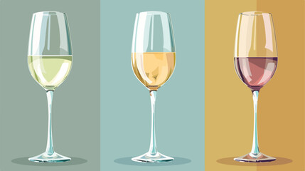 Empty glasses on color background Vector illustration