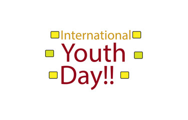 International youth day august 12 national world; Colorful hands with International Youth Day text; August 12,
International Youth Day, minimalistic banner with the inscription in wooden letters; 