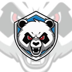 Panda Angry Esport and gaming Logo Template