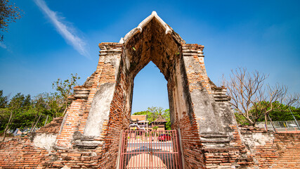 The west gate of Ratchaburana Temple. It is an ancient temple from the Ayutthaya period. It is over...