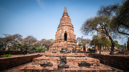 pagoda or stupa Ancient from the Ayutthaya period in Wat Ratchaburana, an ancient temple over six...