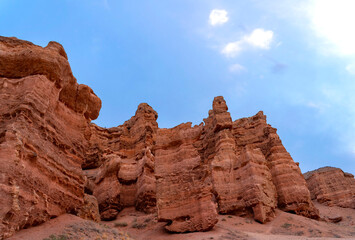 Fototapeta premium Amazing rocks of Charyn canyon near Almaty city, Kazakhstan