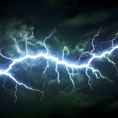 Green and White color electricity lightning