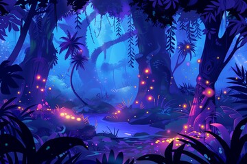 Fototapeta premium fairy painting jungle background