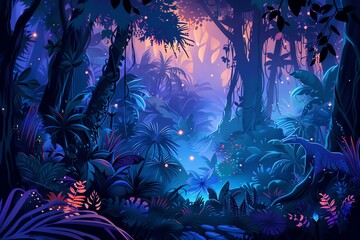 Fototapeta premium fairy painting jungle background