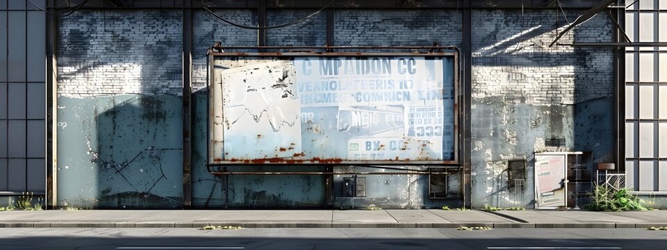 Vacant Billboard on Refurbished Factory Loft Urban Blight Meets Industrial Chic Renewal