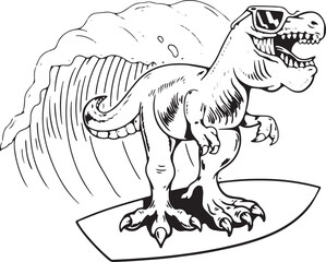 Obraz premium illustration of a dinosaur skating board 