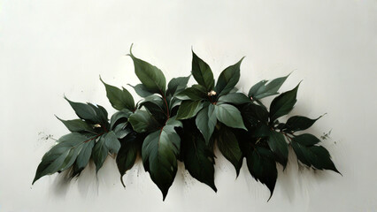 Isolated vector design featuring green leaves on a white backdrop 