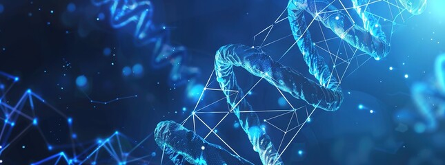 DNA gene background science helix cell genetic medical biotechnology biology bio. Technology gene DNA abstract molecule medicine blue 3D background research digital futuristic human concept health