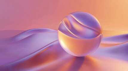Obraz premium Abstract Digital Graphic Design with Spherical Object in Pastel Gradient Colors