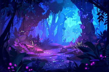 Fototapeta premium fairy painting jungle background