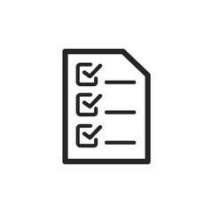 icon line document checklist, data list