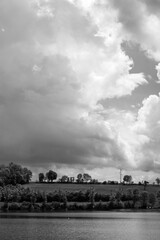 storm clouds over the river