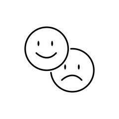 icon line positive and negative, bad and happy. icon illustration