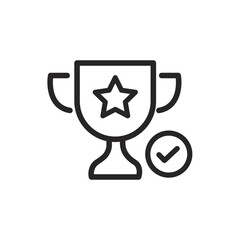 trophy line icon, for winners of champion cup, sport award, success concept vector illustration