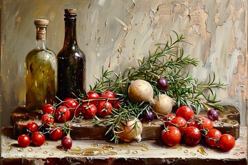 food, oil painting 