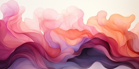 Fototapeta premium Wallpaper gentle swirls of pastel liquid colors on a soft and muted background