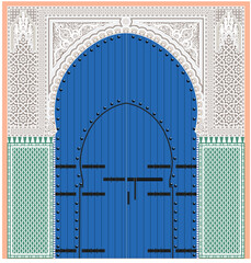 Marokkanisches Portal in Marrakesch mit blauer Tür  © Daniel