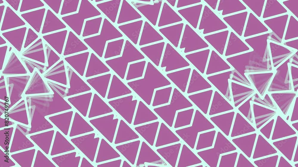 Fototapete Composition of transformation of triangles. 3d rendering loop animation 4K