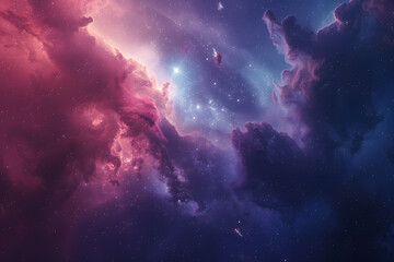 Obraz premium colorful space galaxy cloud nebula stary night cosmos universe science astronomy supernova background wallpaper AI