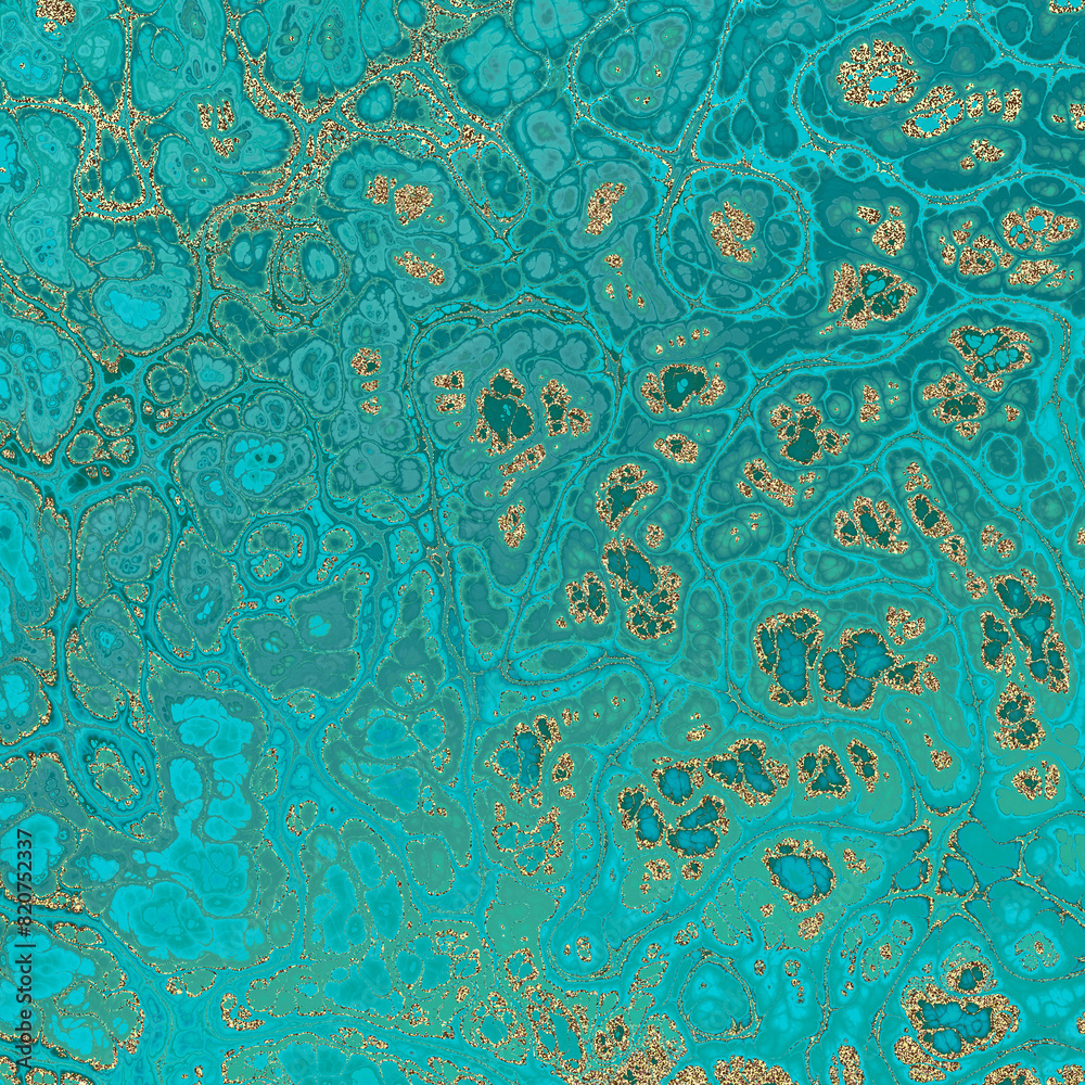 Poster malachite marble texture. fractal digital art background. high resolution. green marble texture with