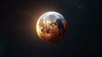 Obraz premium Majestic planet shining in the vast darkness of space, a cosmic marvel
