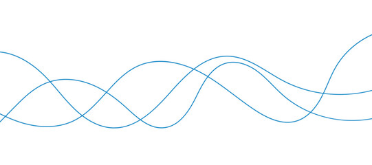 Wave lines vector illustration. Curve wave seamless pattern. Line art striped graphic template.