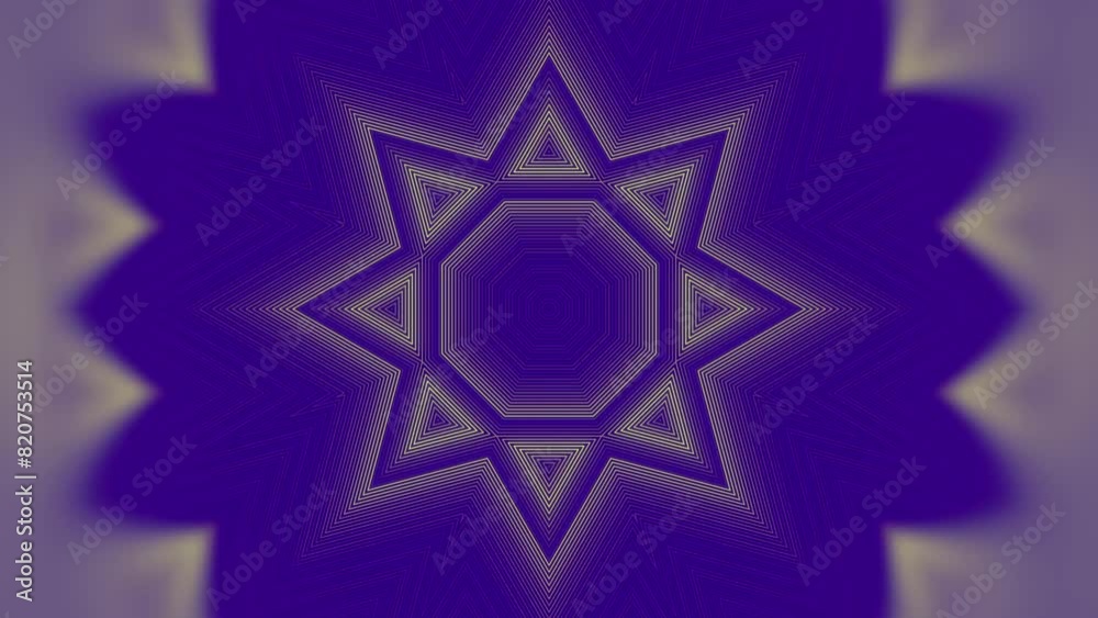 Leinwandbilder 3d rendering loop animation of a star-shaped geometric figure 4K