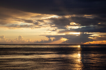 Cloudy sunset over the ocean