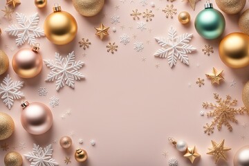 Fototapeta premium A card with many gift boxes and a wreath with the words Christmas on it.