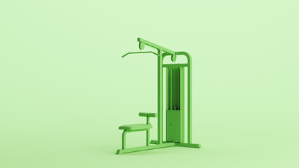 Green weight machine training equipment barbell gym workout mint background 3d illustration render digital rendering