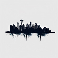 Fototapeta premium Seattle city skyline vector illustration silhouette