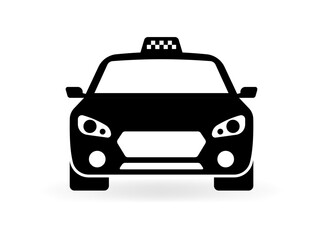 Taxi Car Icon. Silhouette Style. Vector icon