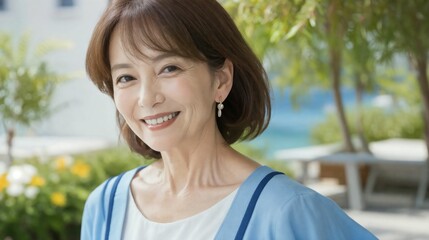 夏のシニア女性/Senior women in summer