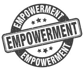 empowerment stamp. empowerment label. round grunge sign