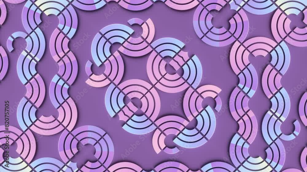 Aufkleber 3d rendering loop animation of a symmetrical repeating pattern 4K