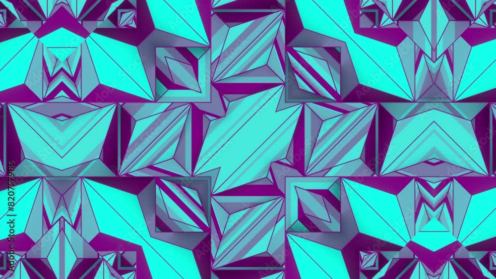 Aufkleber Background with colors and patterns intertwined. 3d rendering loop animation
