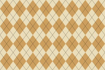 Beige Argyle pattern. Seamless geometric background for fabric, textile, clothing, wrapping paper. Backdrop for party invite card