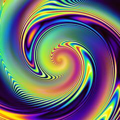 Groovy abstract rainbow swirl background.