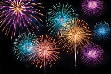 Fireworks on the night sky, New Year, Diwali, Celebrations