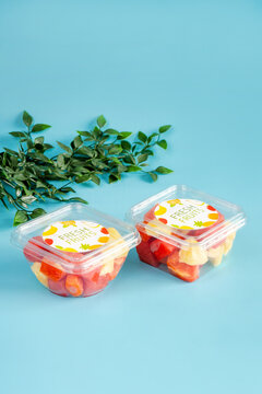 Fresh Fruid in a Plastic Tray or Plastic Bowl