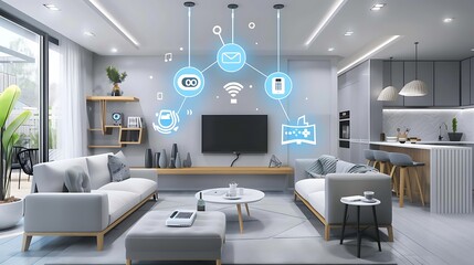 Futuristic Binary Code Technology Background with Dynamic Data Flow in Dark Color Scheme with Blue and Green Highlights