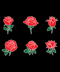 Rose Sticker, Red Rose Flower Sticker, Vinyl Sticker, Die Cut Sticker, Water Bottler Sticker, Laptop Decal