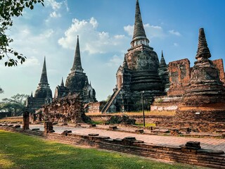 Fototapeta premium Beautiful view of the Wat Phra Si Sanphet temple in Ayutthaya, Thailand