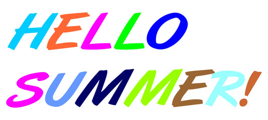 HELLO SUMMER Overlapping Letters Vector Isolated.