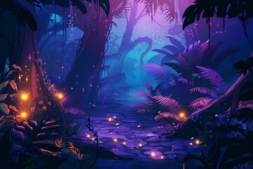 Mystical Night  Forest